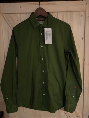 Scotch & Soda Olive Green Long-Sleeve Button-Down Shirt